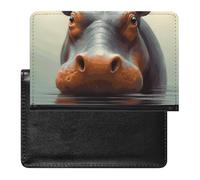 Cute Passport Holder for Travel,Personalized Multi-Functional Passport Cover with Card Slots,Slim Hippo Printed Passport Wallet for Women Men