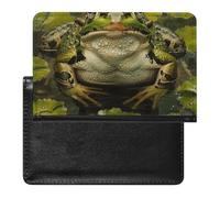 Cute Passport Holder for Travel,Personalized Multi-Functional Passport Cover with Card Slots,Slim Lily And Frog Printed Passport Wallet for Women Men