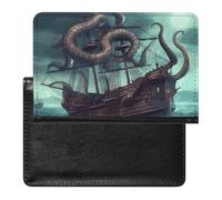 Cute Passport Holder for Travel,Personalized Multi-Functional Passport Cover with Card Slots,Slim Octopus Ship Printed Passport Wallet for Women Men