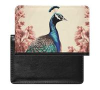 Cute Passport Holder for Travel,Personalized Multi-Functional Passport Cover with Card Slots,Slim Peacock Printed Passport Wallet for Women Men