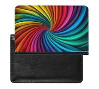 Cute Passport Holder for Travel,Personalized Multi-Functional Passport Cover with Card Slots,Slim Rainbow Stripe Pattern Printed Passport Wallet for Women Men