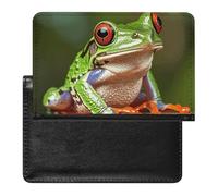 Cute Passport Holder for Travel,Personalized Multi-Functional Passport Cover with Card Slots,Slim Red Eyed Frog Printed Passport Wallet for Women Men
