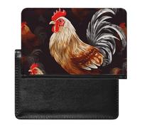 Cute Passport Holder for Travel,Personalized Multi-Functional Passport Cover with Card Slots,Slim Shine Rooster Printed Passport Wallet for Women Men