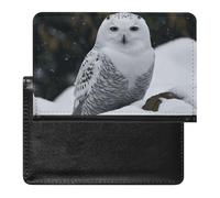 Cute Passport Holder for Travel,Personalized Multi-Functional Passport Cover with Card Slots,Slim Snow Owl Printed Passport Wallet for Women Men