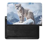 Cute Passport Holder for Travel,Personalized Multi-Functional Passport Cover with Card Slots,Slim Snow Leopard Mountain Printed Passport Wallet for Women Men