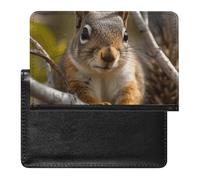 Cute Passport Holder for Travel,Personalized Multi-Functional Passport Cover with Card Slots,Slim Squirrel in Tree Printed Passport Wallet for Women Men