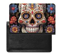 Cute Passport Holder for Travel,Personalized Multi-Functional Passport Cover with Card Slots,Slim Sugar Skulls Printed Passport Wallet for Women Men