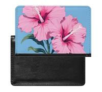 Cute Passport Holder for Travel,Personalized Multi-Functional Passport Cover with Card Slots,Slim Two Hibiscus Flowers Printed Passport Wallet for Women Men