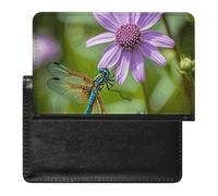 Cute Passport Holder for Travel,Personalized Multi-Functional Passport Cover with Card Slots,Slim Vintage Flower Plant Dragonfly Printed Passport Wallet for Women Men
