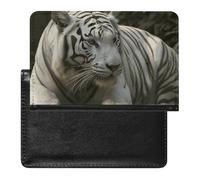 Cute Passport Holder for Travel,Personalized Multi-Functional Passport Cover with Card Slots,Slim White Bengal Tiger Printed Passport Wallet for Women Men