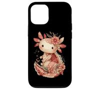 Cute Pastel Axolotl With Vintage Floral Crown Case for iPhone 12/12 Pro