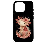 Cute Pastel Axolotl With Vintage Floral Crown Case for iPhone 16 Pro