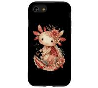 Cute Pastel Axolotl With Vintage Floral Crown Case for iPhone SE (2020) / 7/8