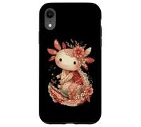 Cute Pastel Axolotl With Vintage Floral Crown Case for iPhone XR