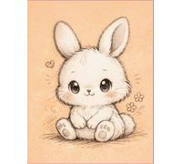 Cute Pastel Bunny: Kawaii Notebook Lined Journal For Girls - Cute Bunny Design, Pastel Cover, 100 Pages, Perfect for School & Doodling