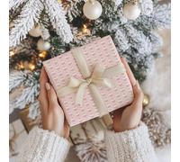 Cute Pastel Christmas Pudding Wrapping Paper Sheet, Simple & Elegant Holiday Dessert Pattern, Ideal for Festive Gifts - W157 (1 Meter Roll - 58cm x 100cm/ 22.8" x 39.3")