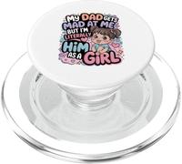 Cute Pastel Dad Gets Mad At Me But I'm Funny Girl Quote PopSockets PopGrip for MagSafe