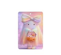 Cute Pastel Ghost With Large Iridescent Bow Car Air Fresheners 4 Pcs Hanging Scented Cards Fragrance Scented Cards For Car Aromatherapy Tablets