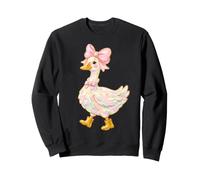 Cute Pastel Goose with Pink Bow | Cottagecore Farm Animal Sweatshirt
