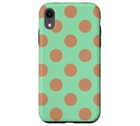 Cute Pastel Green and Brown Polka Dot Aesthetic Pattern Case for iPhone XR
