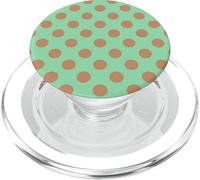 Cute Pastel Green and Brown Polka Dot Aesthetic Pattern PopSockets PopGrip for MagSafe