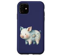 Cute Pastel Pig Cottagecore Floral Farm Art Case for iPhone 11