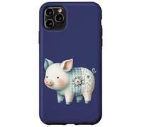 Cute Pastel Pig Cottagecore Floral Farm Art Case for iPhone 11 Pro Max