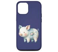 Cute Pastel Pig Cottagecore Floral Farm Art Case for iPhone 12/12 Pro