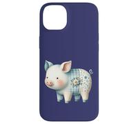 Cute Pastel Pig Cottagecore Floral Farm Art Case for iPhone 14 Plus
