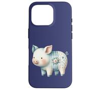 Cute Pastel Pig Cottagecore Floral Farm Art Case for iPhone 16 Pro
