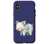 Cute Pastel Pig Cottagecore Floral Farm Art Case for iPhone X/XS