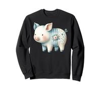 Cute Pastel Pig Cottagecore Floral Farm Art Sweatshirt