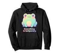 Cute Pastel Rainbow Frog Everything Temporary Pullover Hoodie