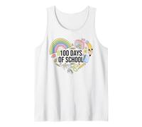 Cute Pastel School Supplies Heart Frame - Kawaii Doodle Art Tank Top