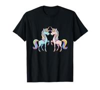 Cute Pastel Twin Unicorns Rainbow Magic Dreams T-Shirt
