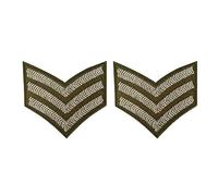 Cute-Patch Big Sergeant Stripes Silver Army Military Embroidered Iron on sew on Patches