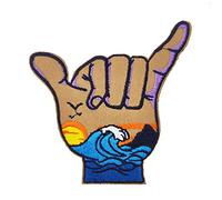 Cute-Patch Hawaii Shaka Hand Hang Loose Embroidered Iron on Patch Surf and Beach Gifts