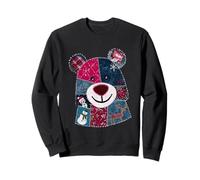 Cute Patchwork Bear With Snowman And Reindeer Sweatshirt