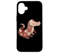 Cute Patchwork Crocodile Floral Gator Lover Case for iPhone 16 Plus