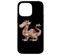 Cute Patchwork Dragon Rustic Vintage Quilting Fantasy Case for iPhone 14 Pro Max