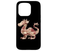 Cute Patchwork Dragon Rustic Vintage Quilting Fantasy Case for iPhone 15 Pro