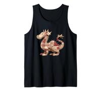 Cute Patchwork Dragon Rustic Vintage Quilting Fantasy Tank Top