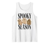 Cute Patchwork Ghosts Spooky Season Halloween Dance Party Tank Top