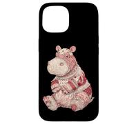 Cute Patchwork Hippo Vintage Floral Quilting Lover Case for iPhone 15