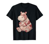 Cute Patchwork Hippo Vintage Floral Quilting Lover T-Shirt