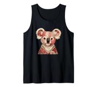 Cute Patchwork Koala Vintage Floral Pastel Tank Top
