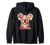 Cute Patchwork Koala Vintage Floral Pastel Zip Hoodie