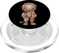 Cute Patchwork Lion Rustic Vintage Nursery PopSockets PopGrip for MagSafe