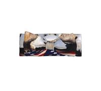 Cute Patriotic Bald Eagle with American Flag Print Baby Bow Headband - Delicate & Sensitive for Newborns, Stretchy Nylon Headbands