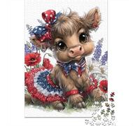 Cute Patriotic Piglet Jigsaw Puzzles Puzzles for Adults Kids. 1000 Pieces Impossible Challenge Toy Educational Game Home Decoration for Educational Games Gifts 38x26cm/1000pcs